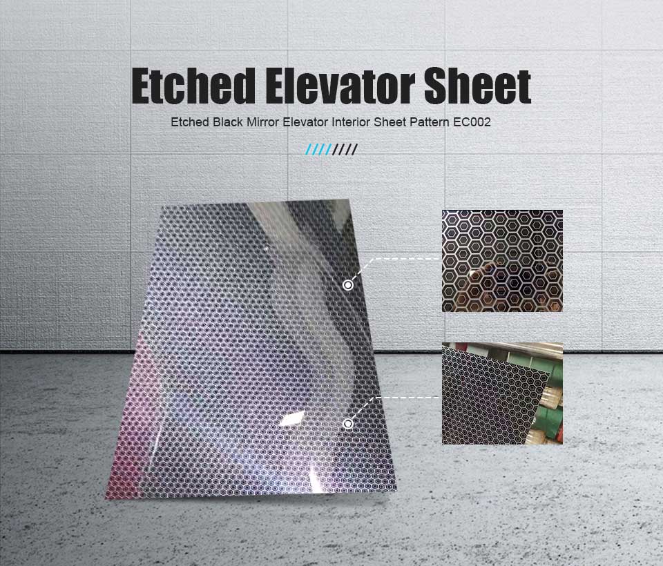 Black etched pattern stainless steel sheet for elevator