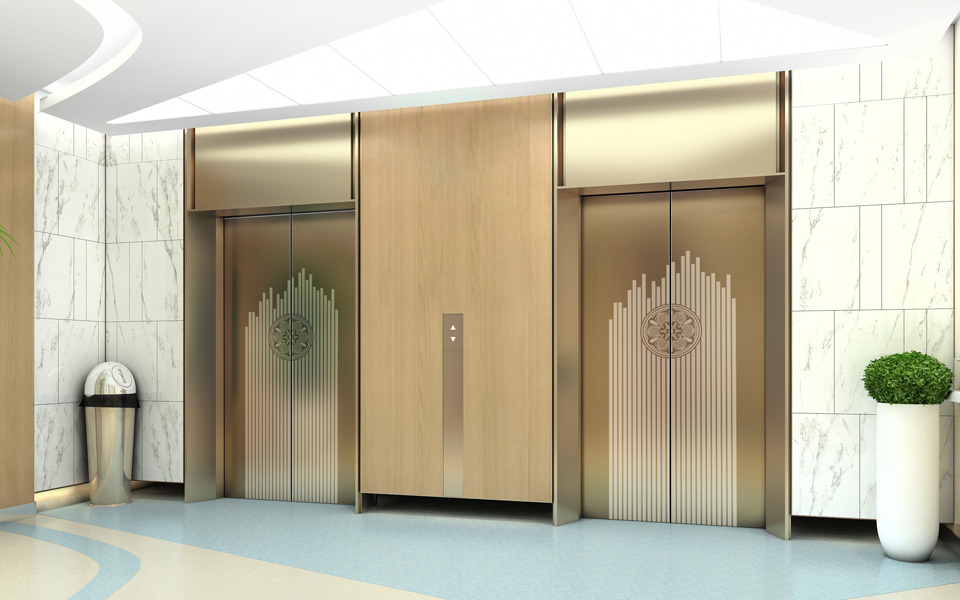 elevator door design gold stainless steel