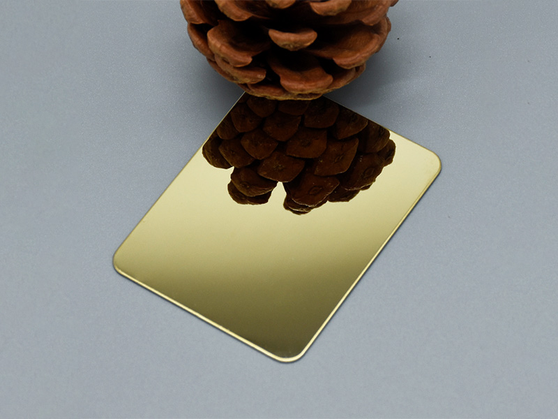 Fabricación de chapa de acero inoxidable pvd color oro.