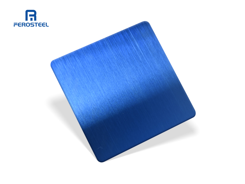 Chapa de acero inoxidable con pvd color azul para distribución