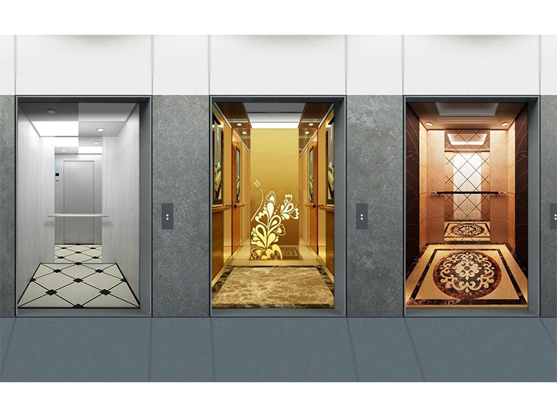 Hoja de cabina de ascensor de acero inoxidable grabada con espejo dorado