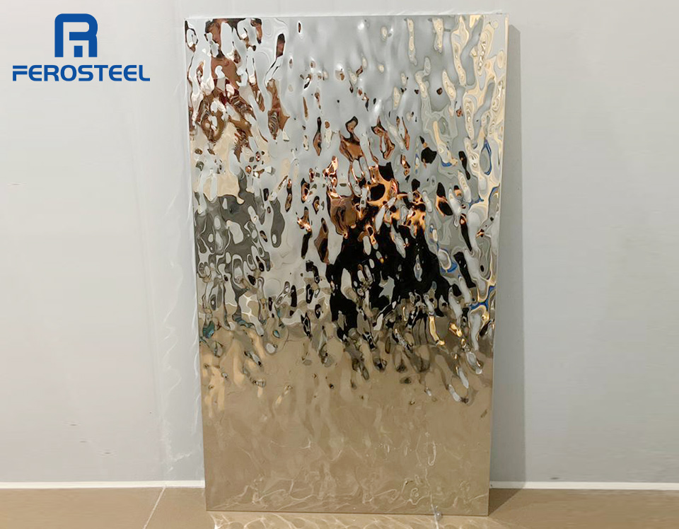 Paneles decorativos de acero inoxidable con ondas de agua plateadas: material decorativo de primera calidad