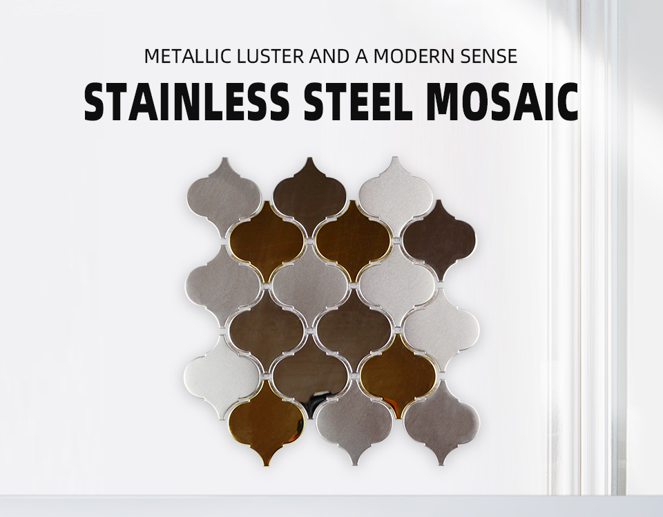 Mosaic stainless steel tiles