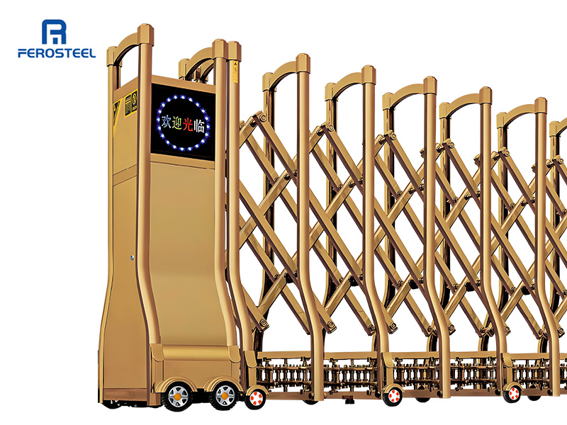 Puerta retráctil eléctrica de acero inoxidable de primera calidad: tamaño y acabado personalizables