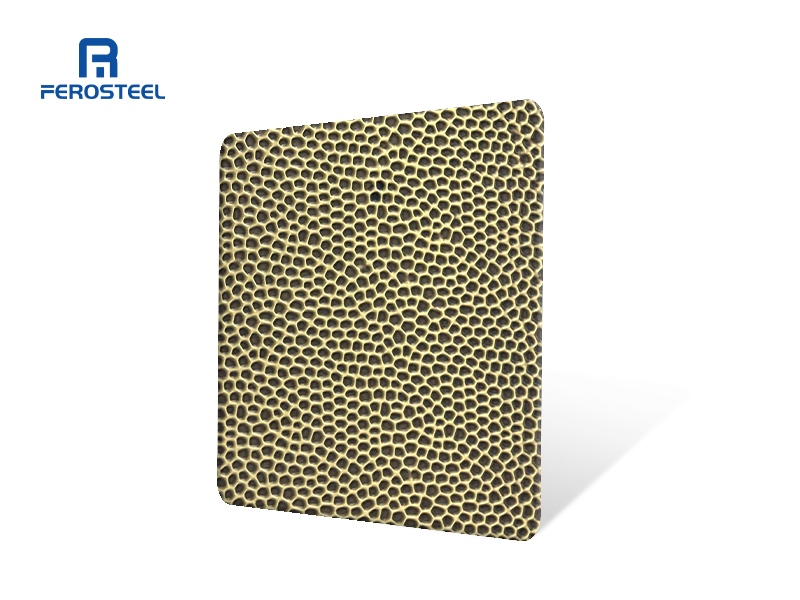 Lámina de acero inoxidable estampada con patrón de panal para decoración de paredes
