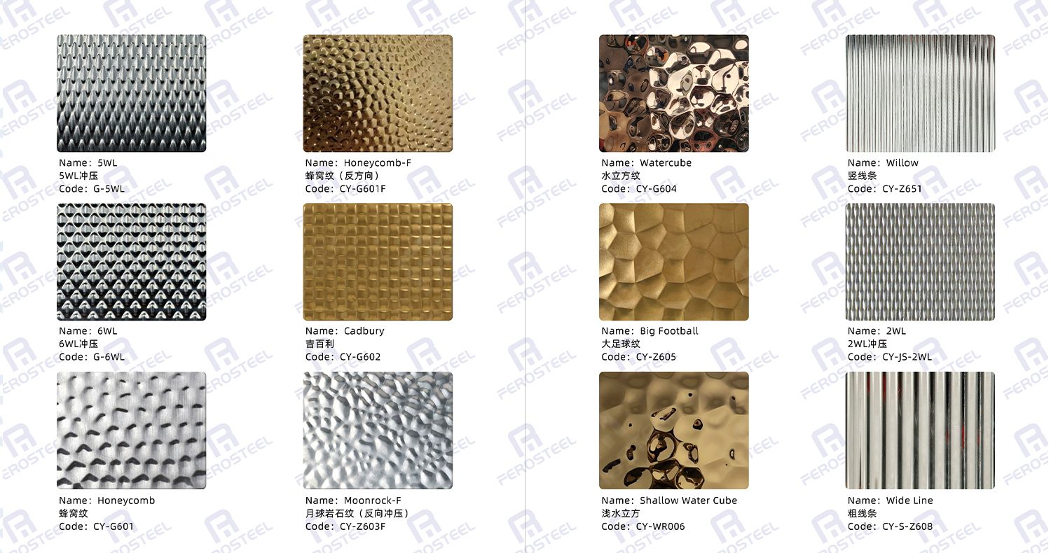 textured stainless steel sheet pattern