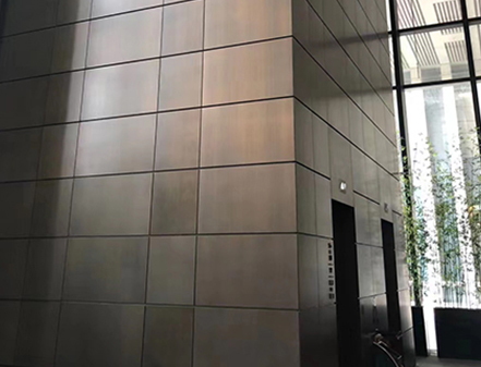 Proyecto de acero inoxidable acabado bronce antiguo