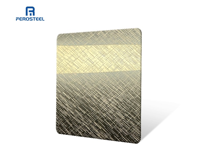 Anti-Scratch Rough Woven Black Champagne Stainless Steel Sheet