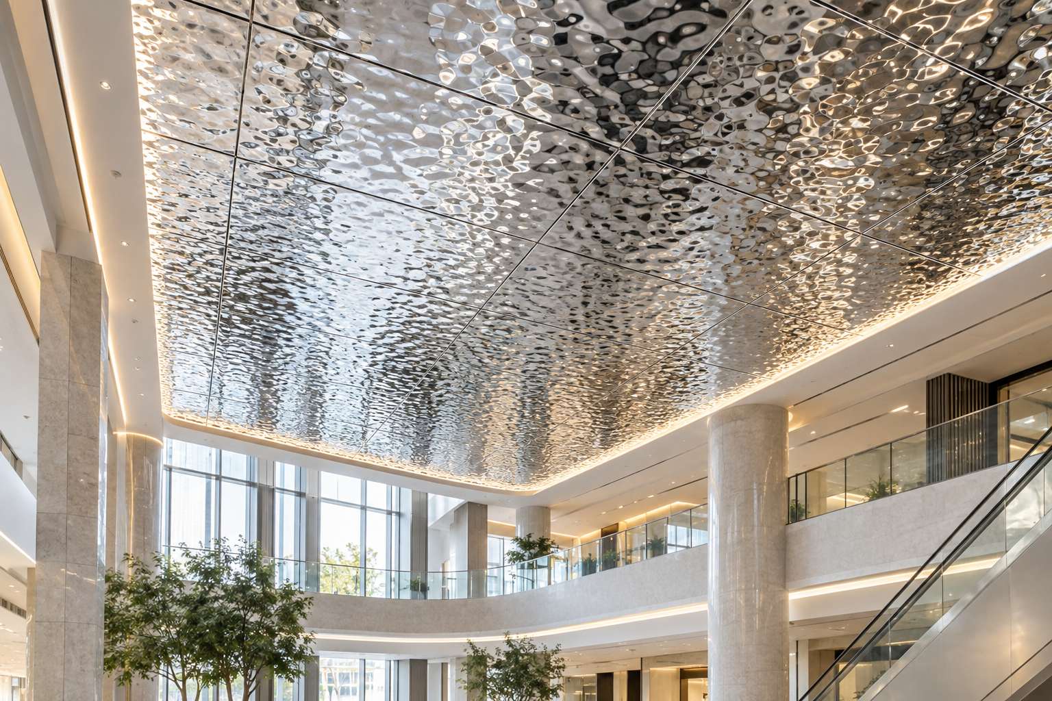 water-ripple-stainless-steel-ceiling-application